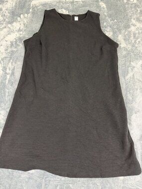 Old Navy Black Sleeveless Textured Shift Dress XL Back Zipper Casual